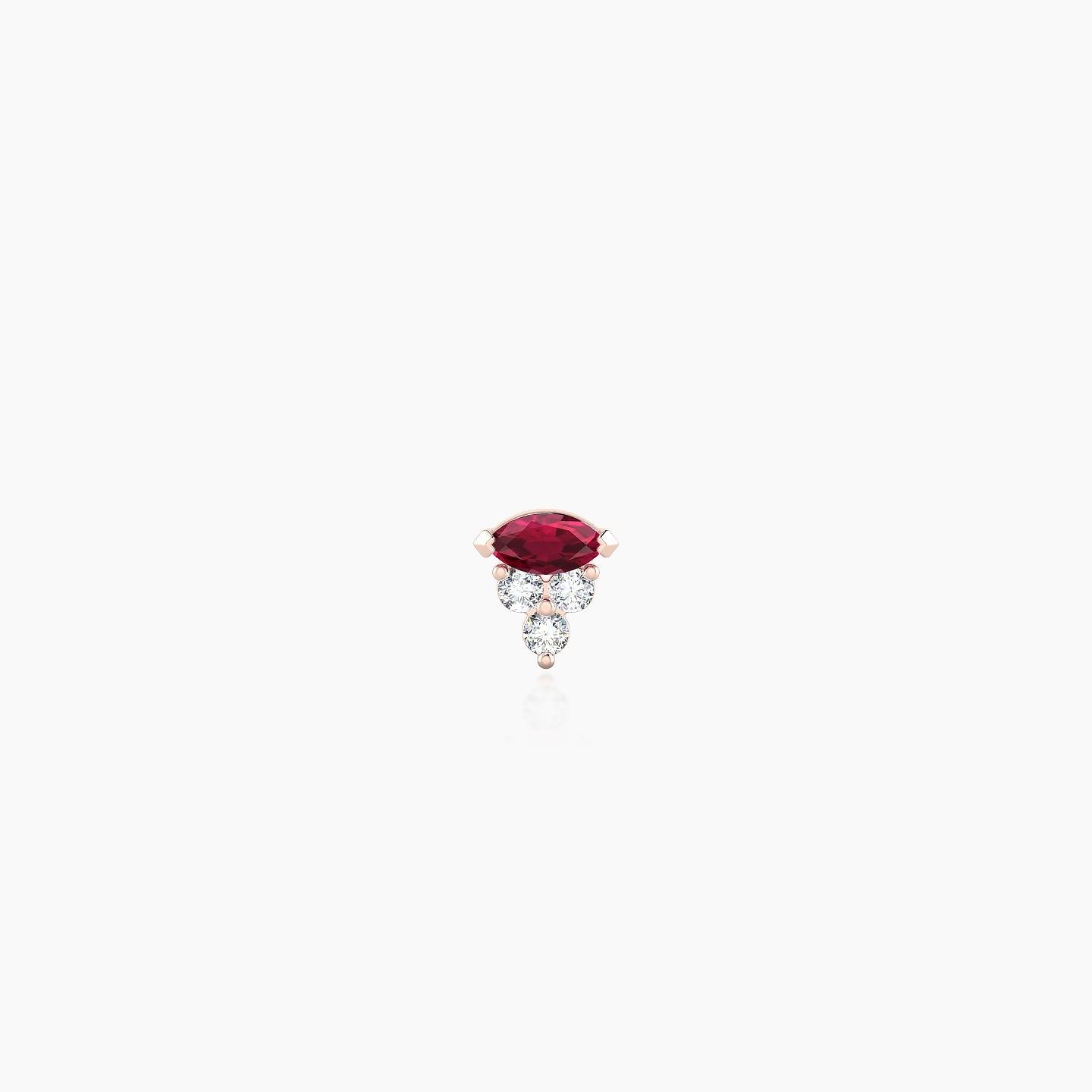 Oya | 18k Rose Gold 5 mm 4 mm Ruby & Diamond Nostril Piercing