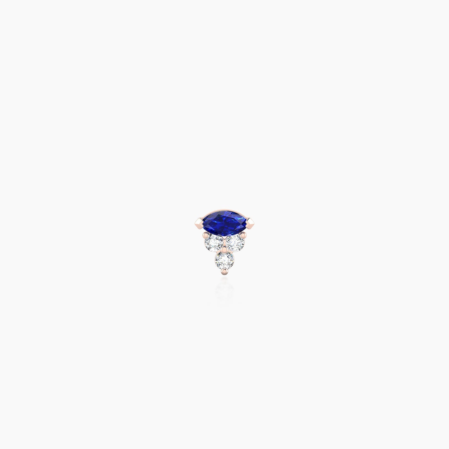 Oya | 18k Rose Gold 5 mm 4 mm Sapphire & Diamond Nostril Piercing