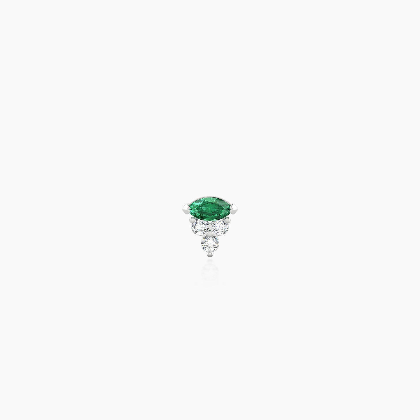 Oya | 18k White Gold 5 mm 4 mm Emerald & Diamond Nostril Piercing