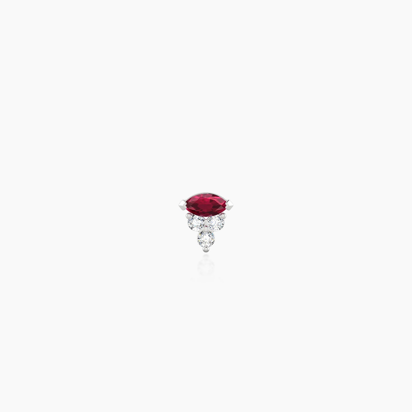 Oya | 18k White Gold 5 mm 4 mm Ruby & Diamond Nostril Piercing