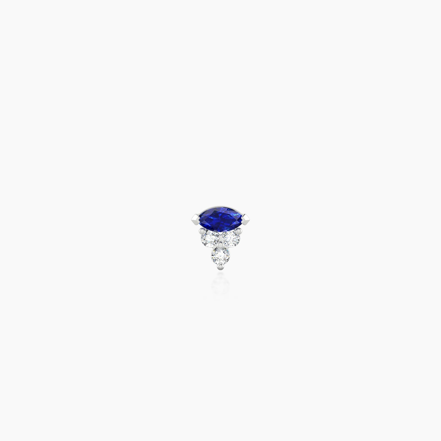 Oya | 18k White Gold 5 mm 4 mm Sapphire & Diamond Nostril Piercing