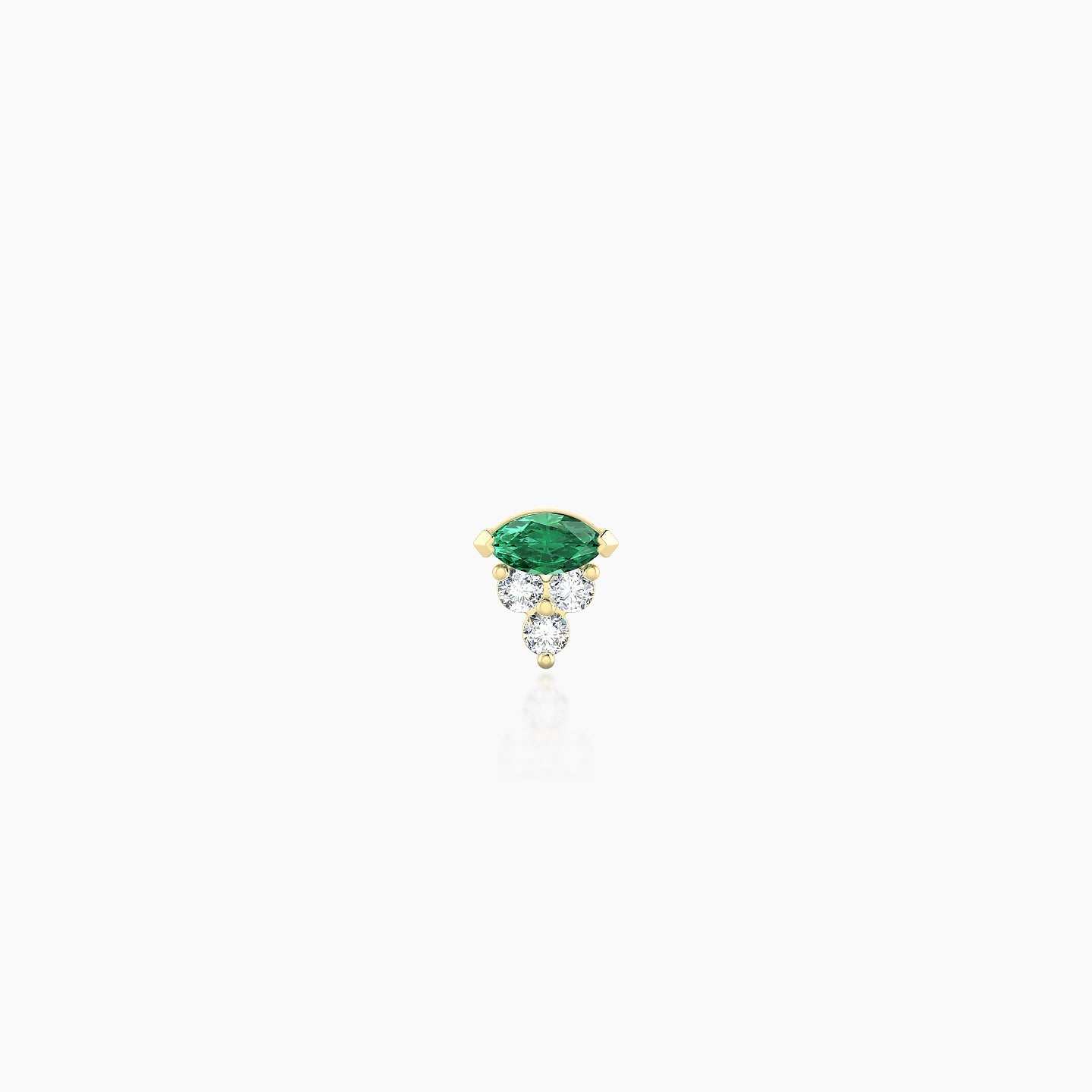 Oya | 18k Yellow Gold 5 mm 4 mm Emerald & Diamond Nostril Piercing