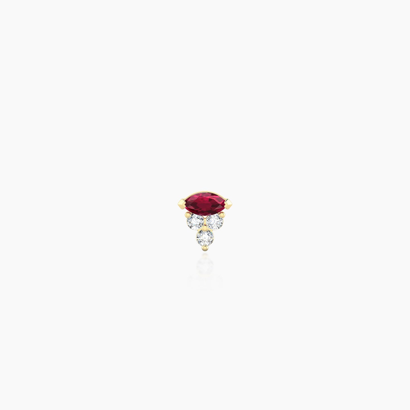 Oya | 18k Yellow Gold 5 mm 4 mm Ruby & Diamond Nostril Piercing