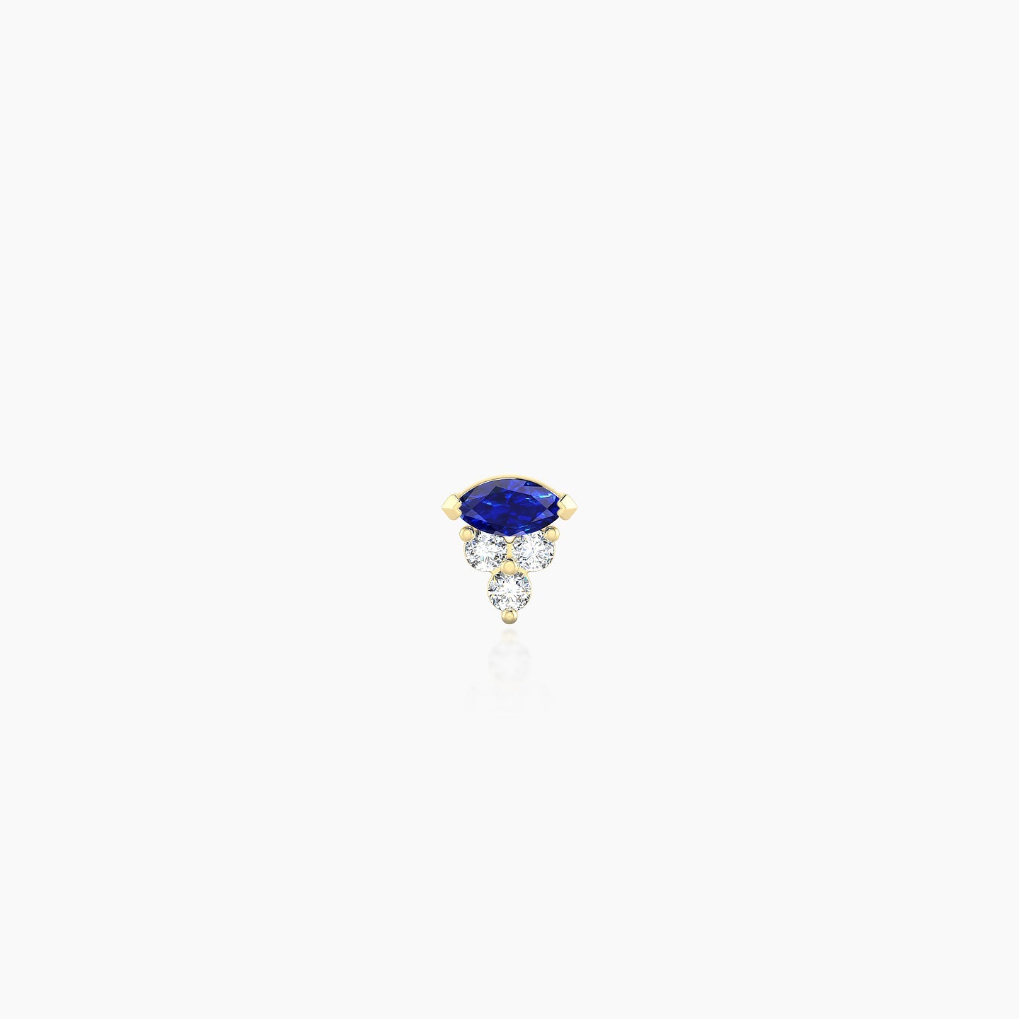 Oya | 18k Yellow Gold 5 mm 4 mm Sapphire & Diamond Nostril Piercing