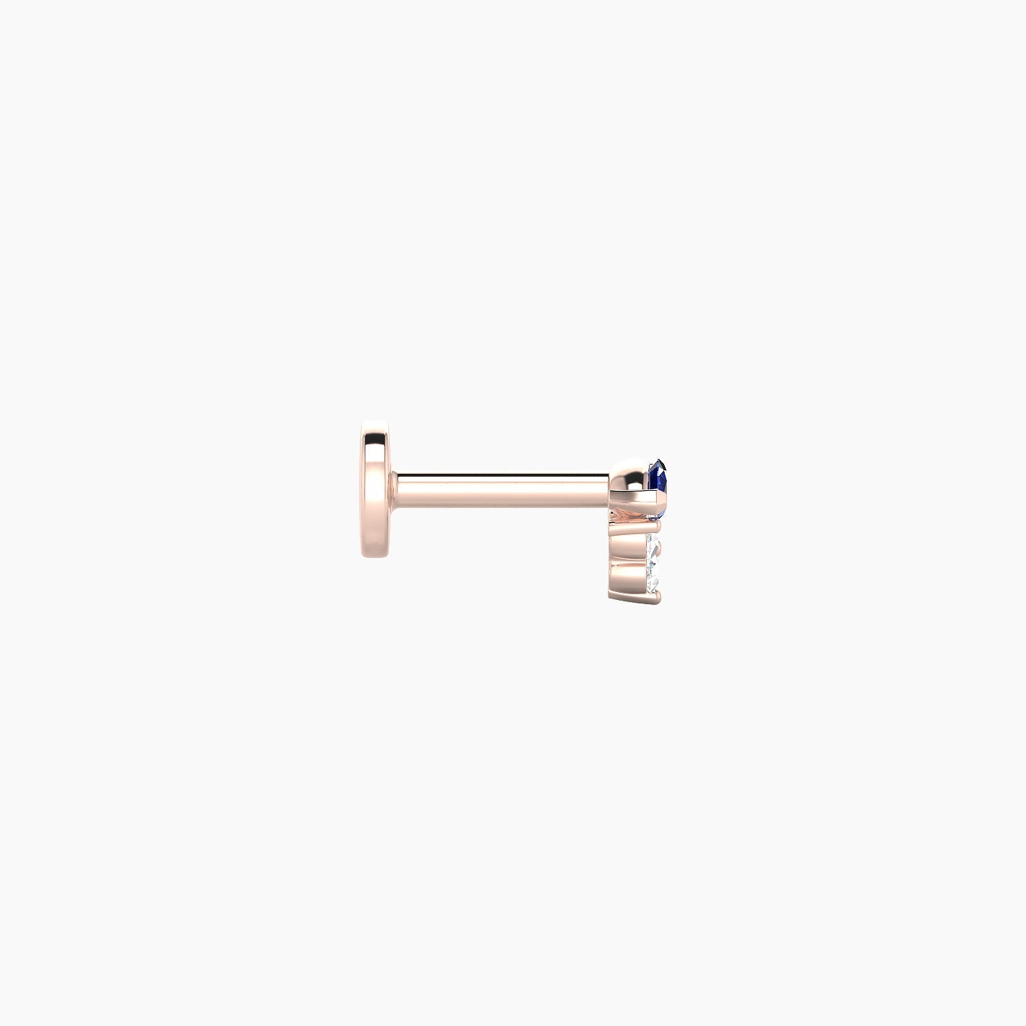 Oya | 18k Rose Gold 5 mm 4 mm Sapphire & Diamond Nostril Piercing