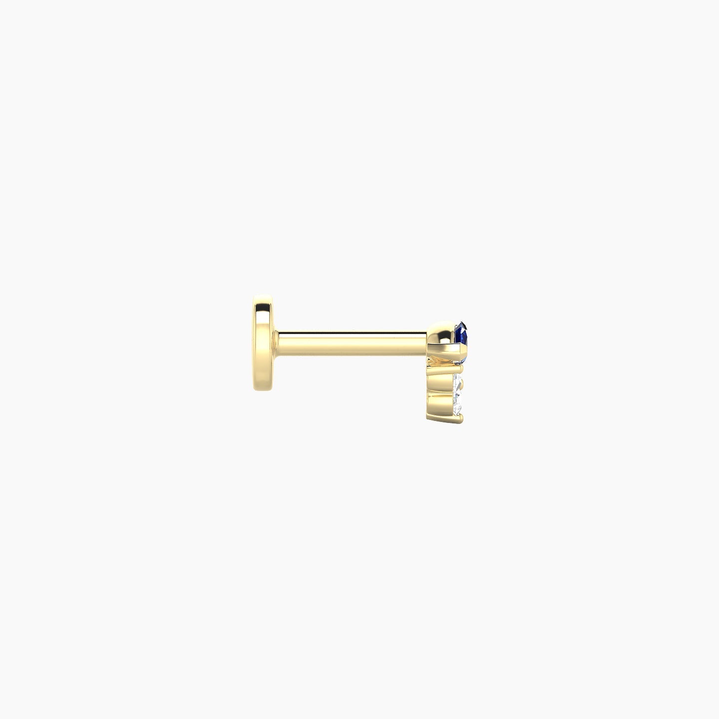 Oya | 18k Yellow Gold 5 mm 4 mm Sapphire & Diamond Nostril Piercing