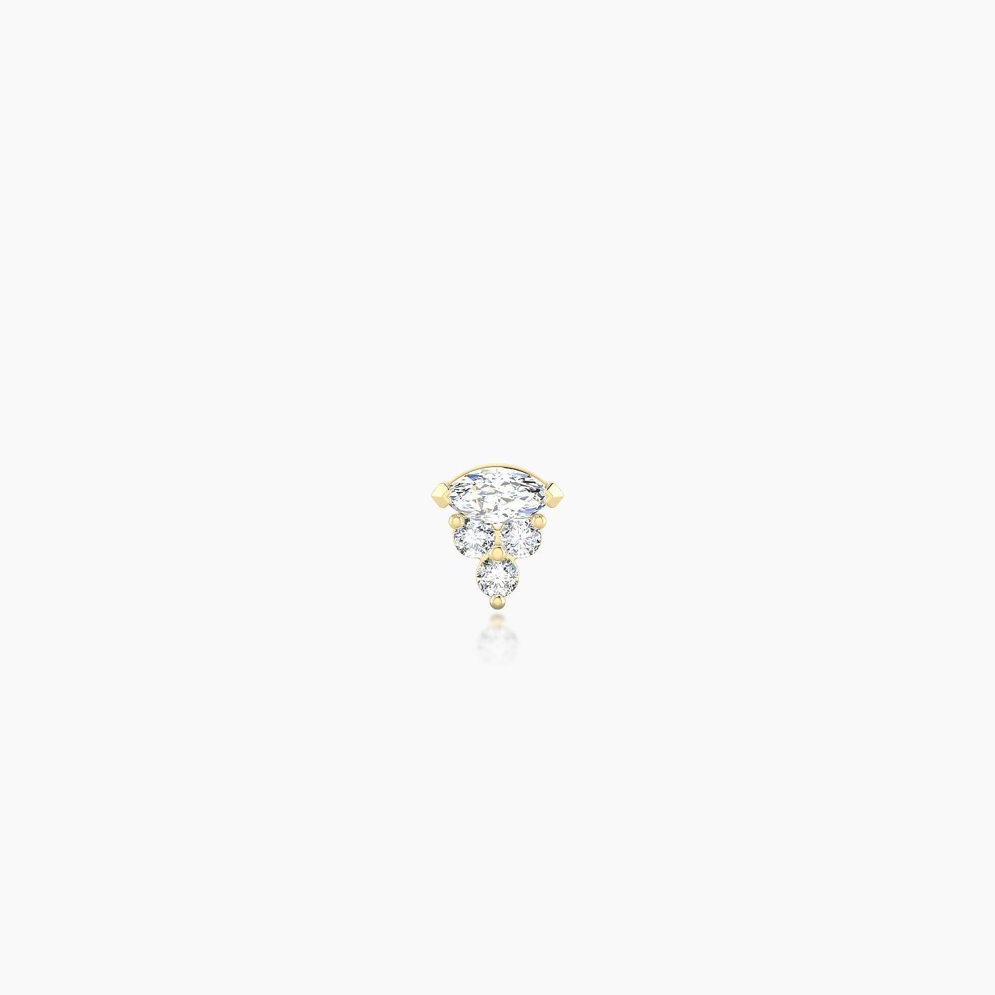 Oya | 18k Yellow Gold 4 mm 5 mm Diamond Piercing