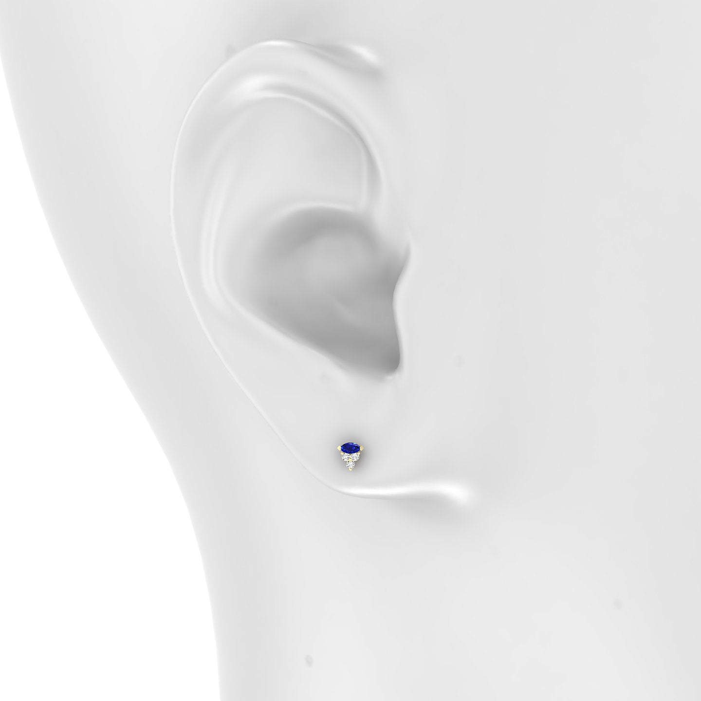 Oya | 18k Yellow Gold 5 mm 4 mm Sapphire & Diamond Piercing