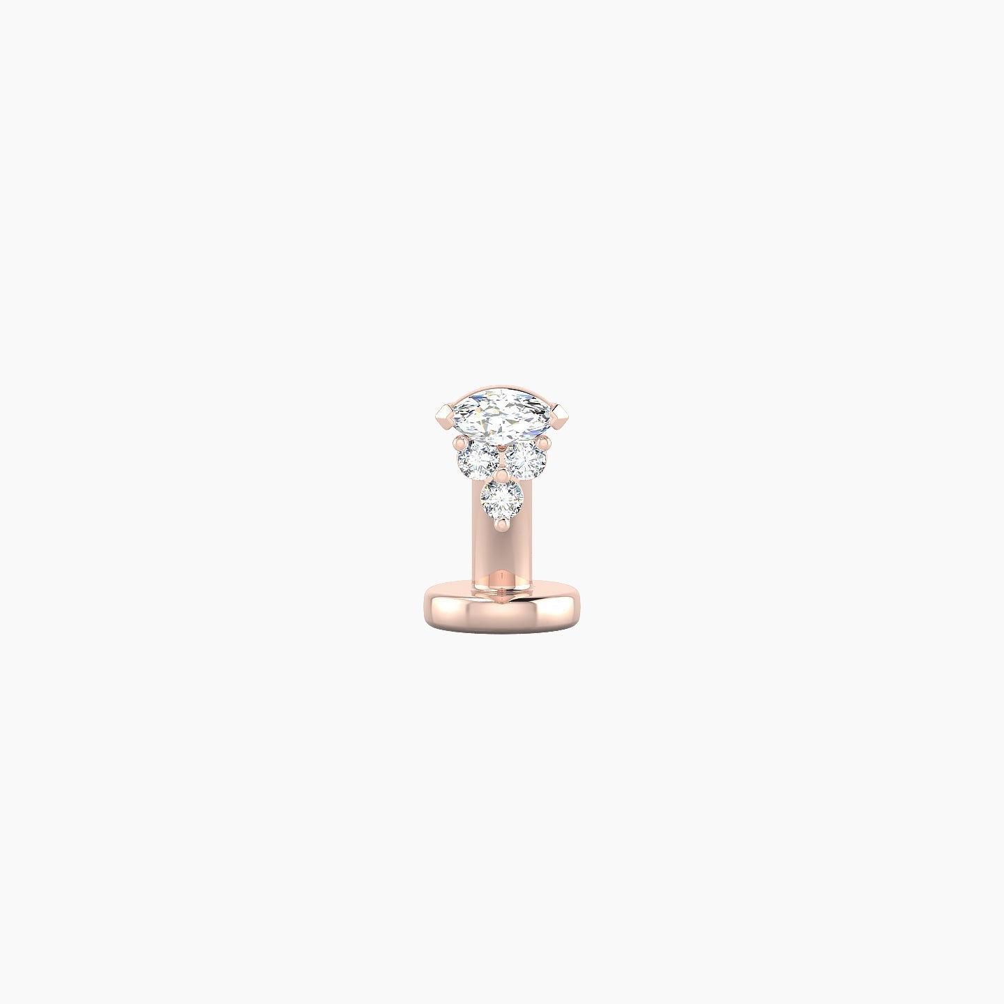 Oya | 18k Rose Gold 4 mm 6 mm Diamond Floating Navel Piercing