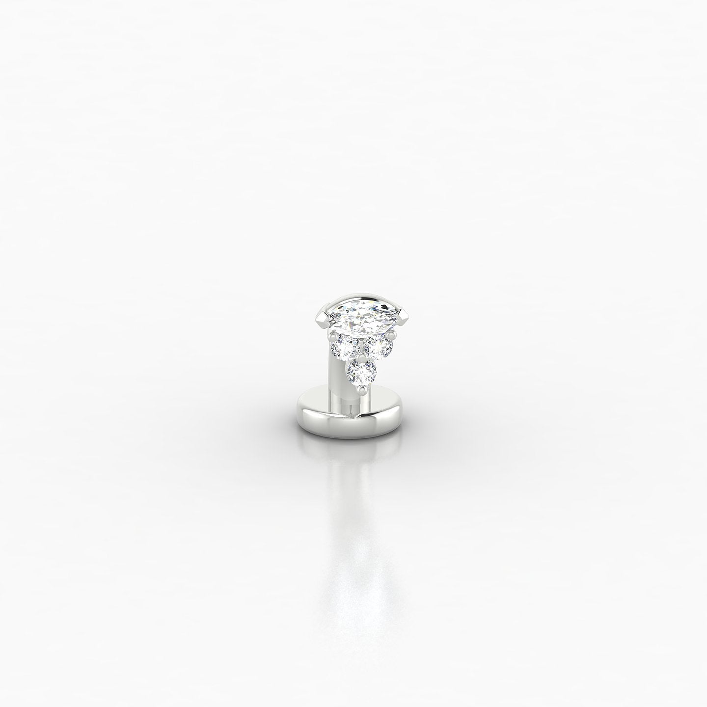 Oya | 18k White Gold 6 mm 4 mm Diamond Floating Navel Piercing