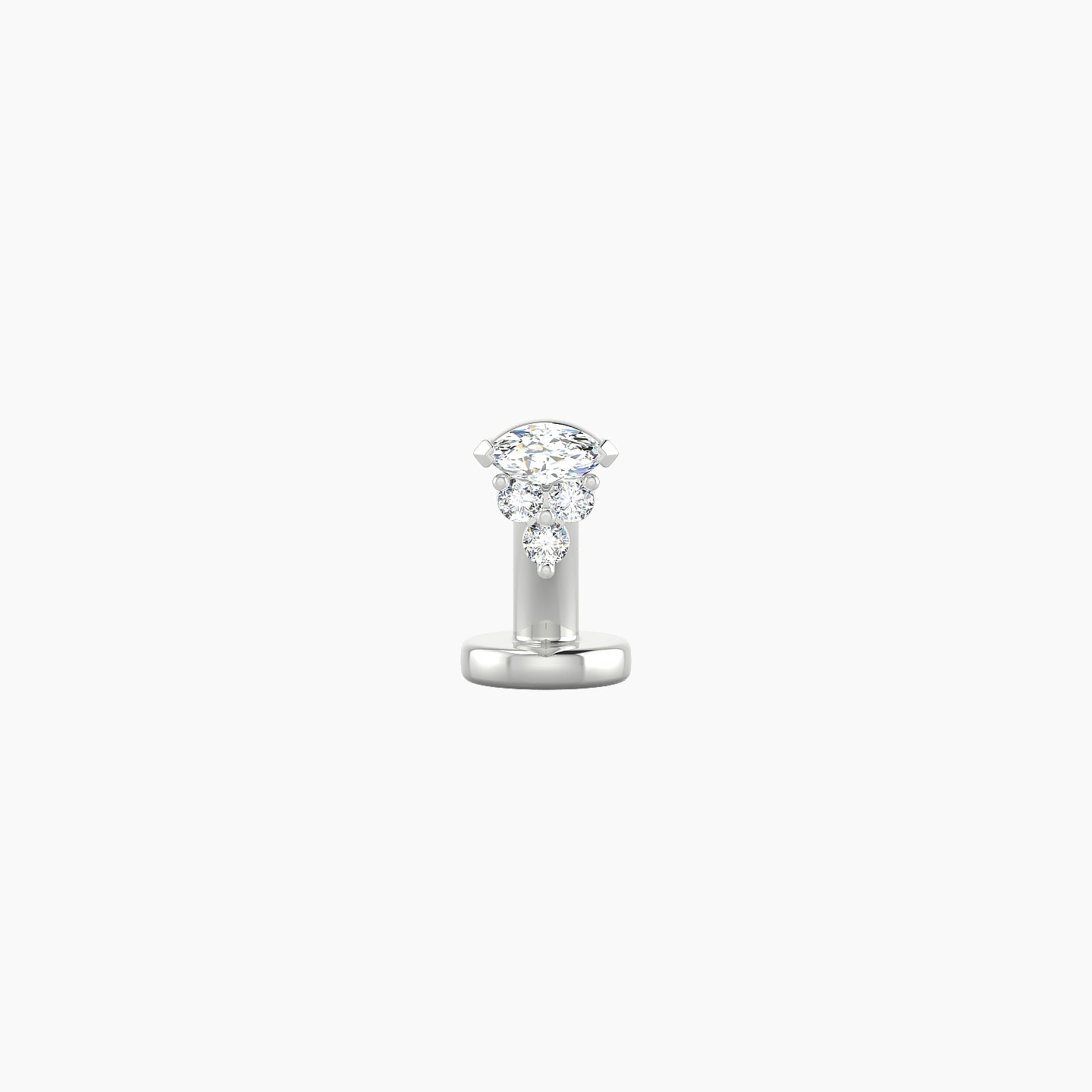 Oya | 18k White Gold 4 mm 6 mm Diamond Floating Navel Piercing