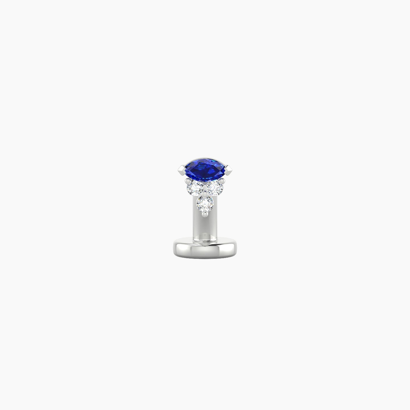 Oya | 18k White Gold 6 mm 4 mm Sapphire & Diamond Floating Navel Piercing