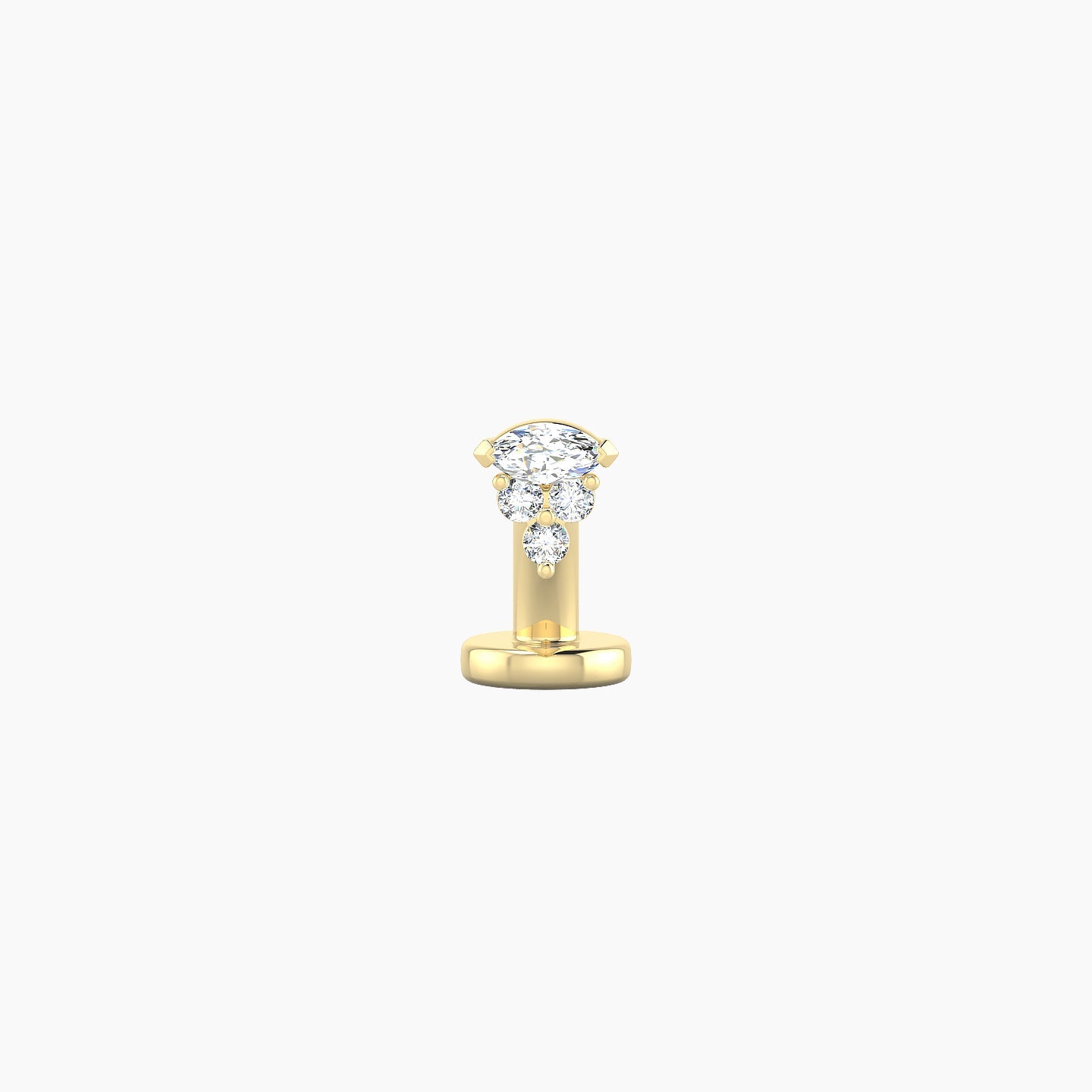 Oya | 18k Yellow Gold 4 mm 6 mm Diamond Floating Navel Piercing