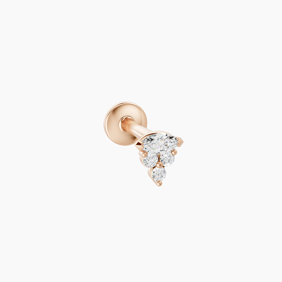 Oya | 18k Rose Gold 4 mm 6.5 mm Diamond Nose Piercing