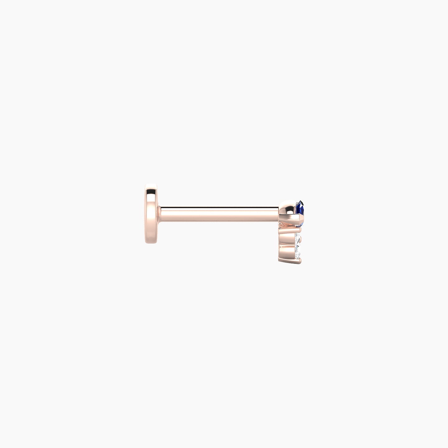 Oya | 18k Rose Gold 6.5 mm 4 mm Sapphire & Diamond Nostril Piercing