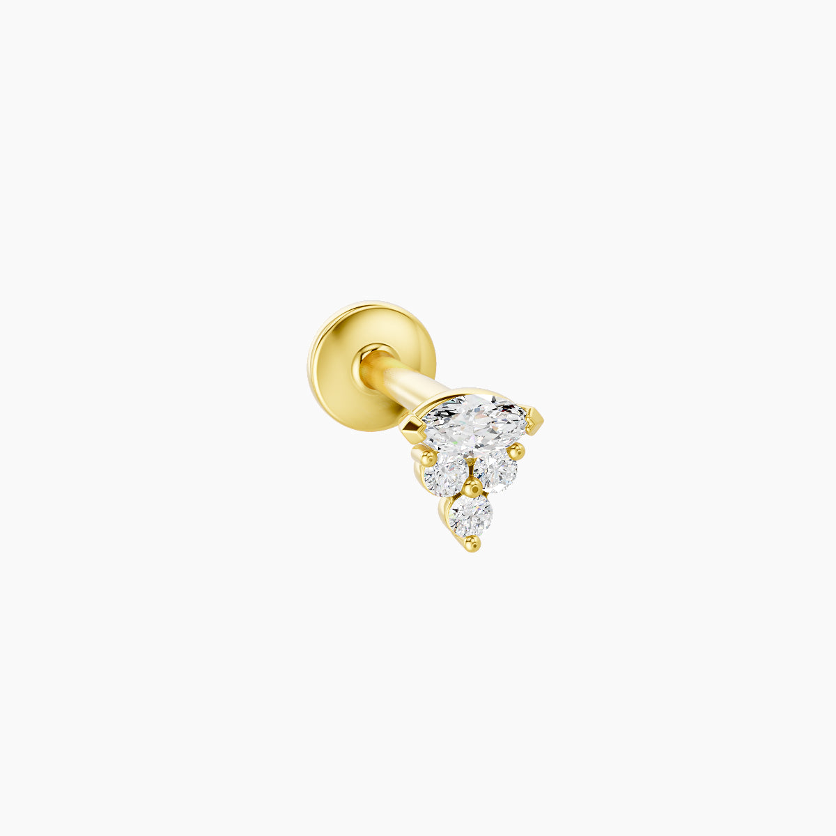 Oya | 18k Yellow Gold 4 mm 6.5 mm Diamond Piercing