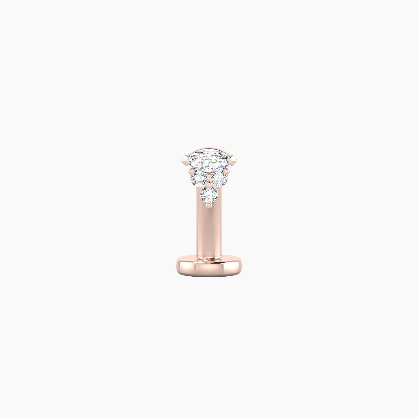 Oya | 18k Rose Gold 4 mm 8 mm Diamond Floating Navel Piercing