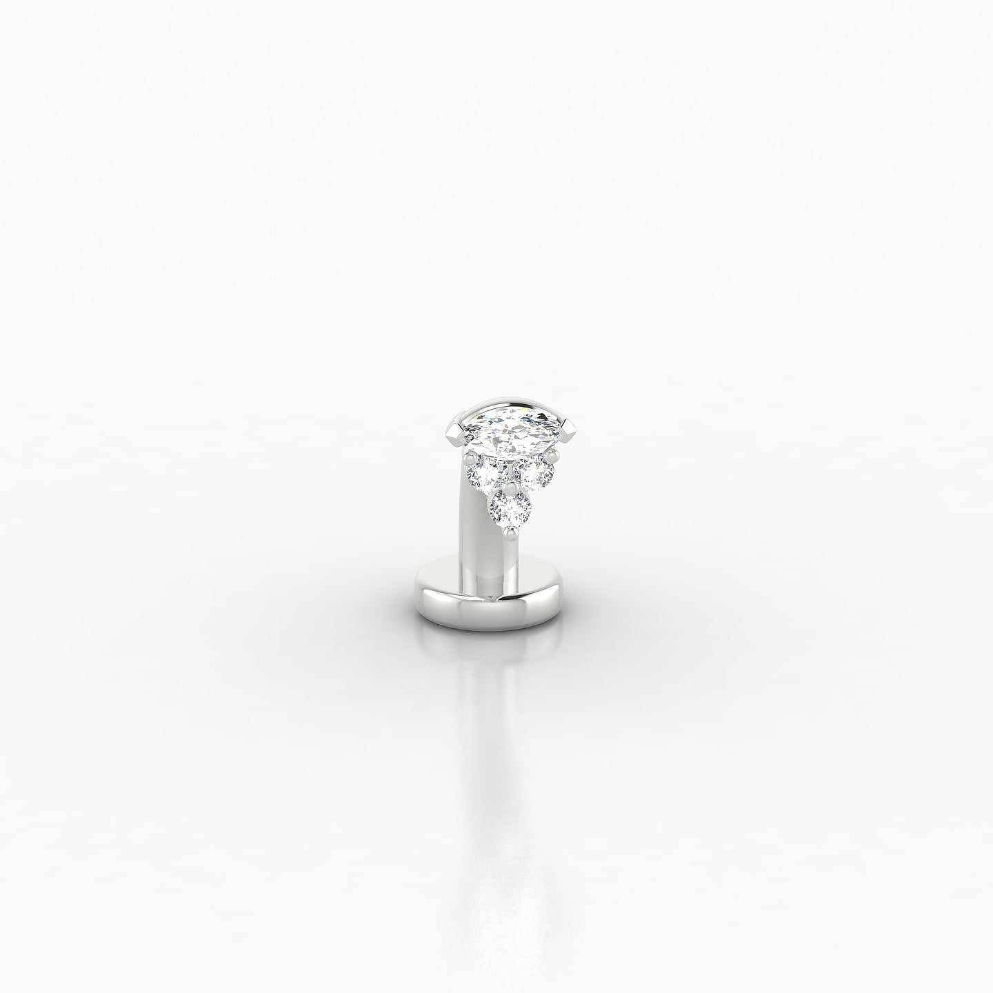 Oya | 18k White Gold 8 mm 4 mm Diamond Floating Navel Piercing