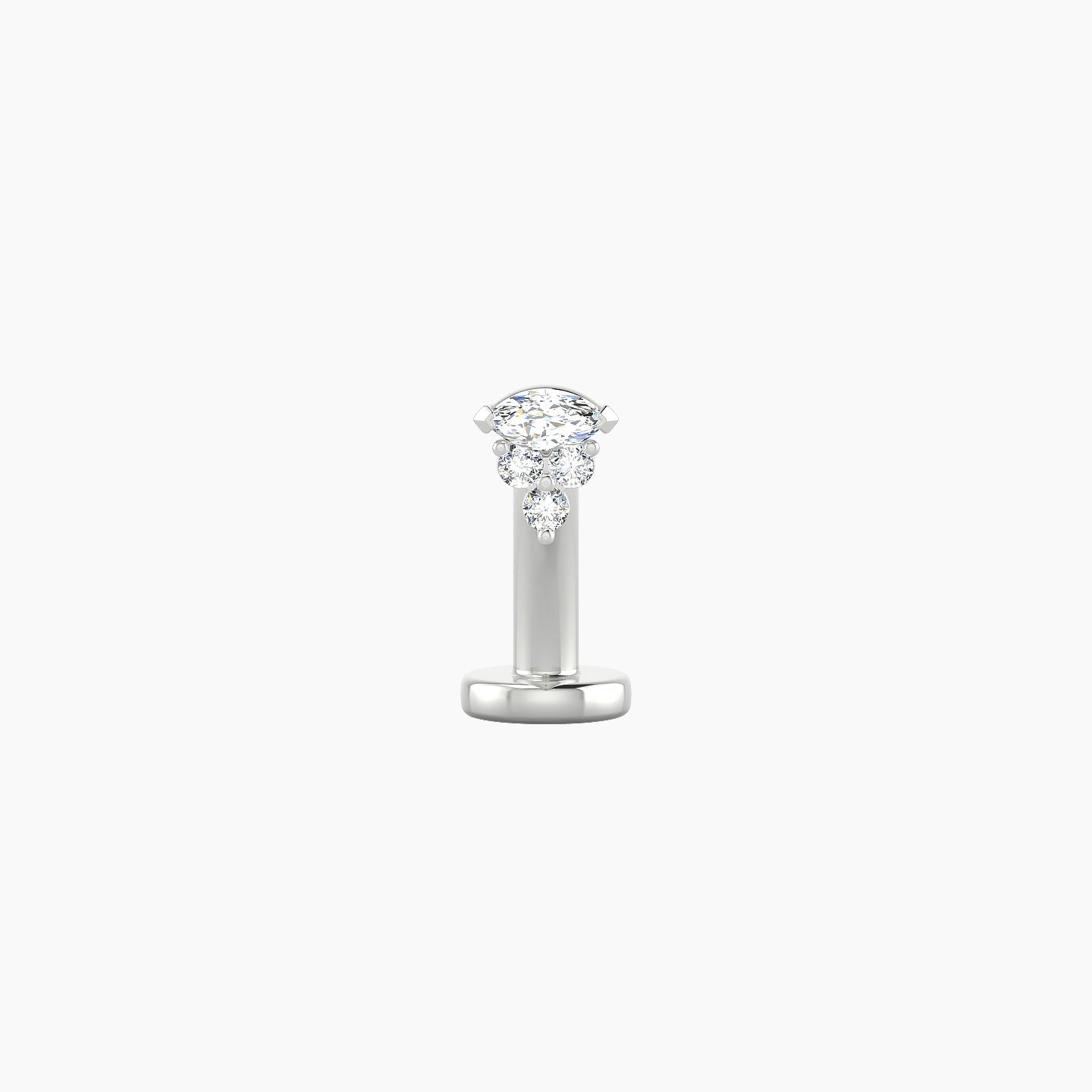 Oya | 18k White Gold 4 mm 8 mm Diamond Floating Navel Piercing