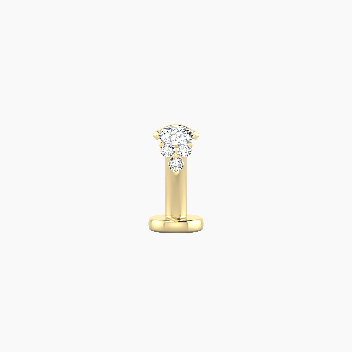 Oya | 18k Yellow Gold 4 mm 8 mm Diamond Floating Navel Piercing