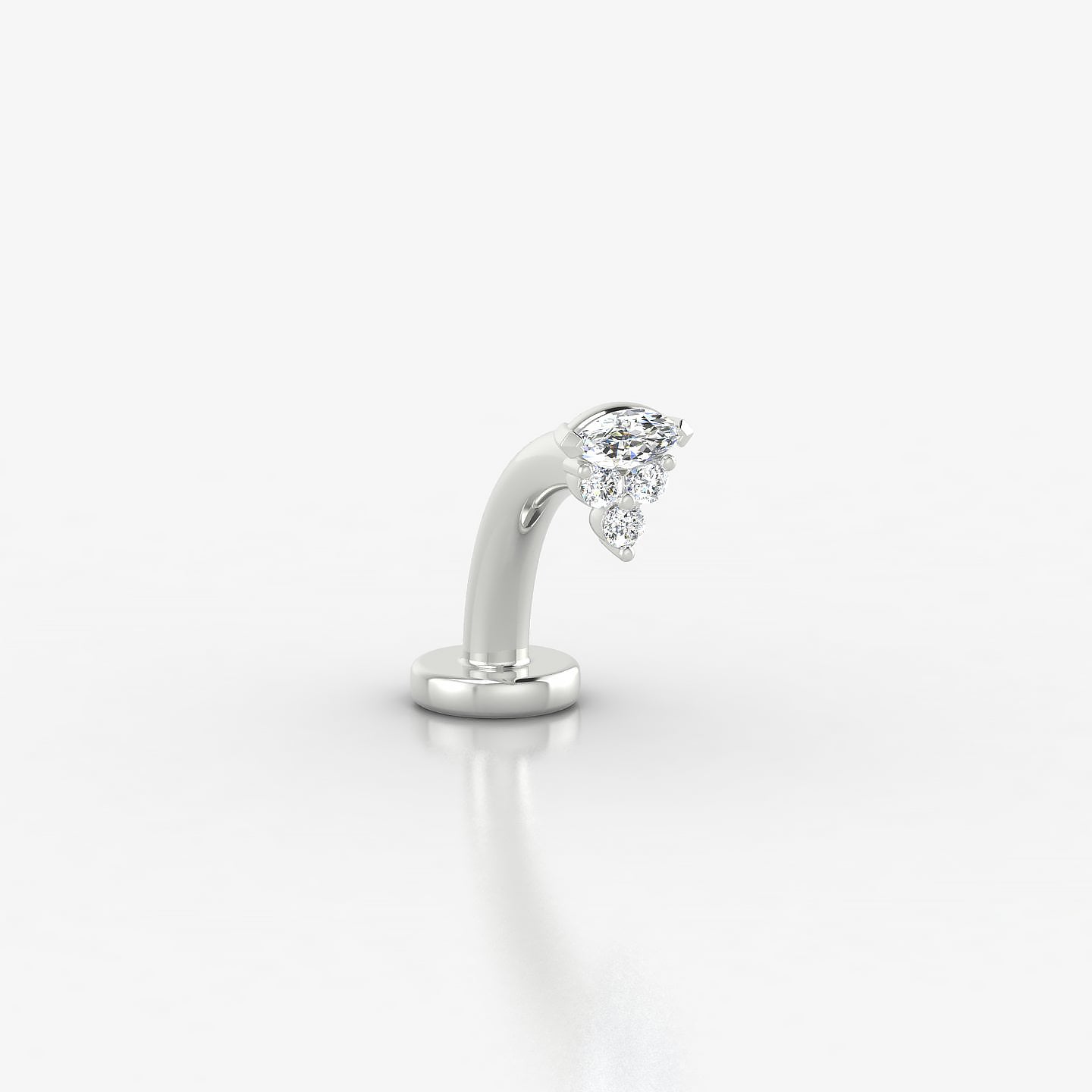 Oya | 18k White Gold 4 mm 8 mm Diamond Floating Navel Piercing