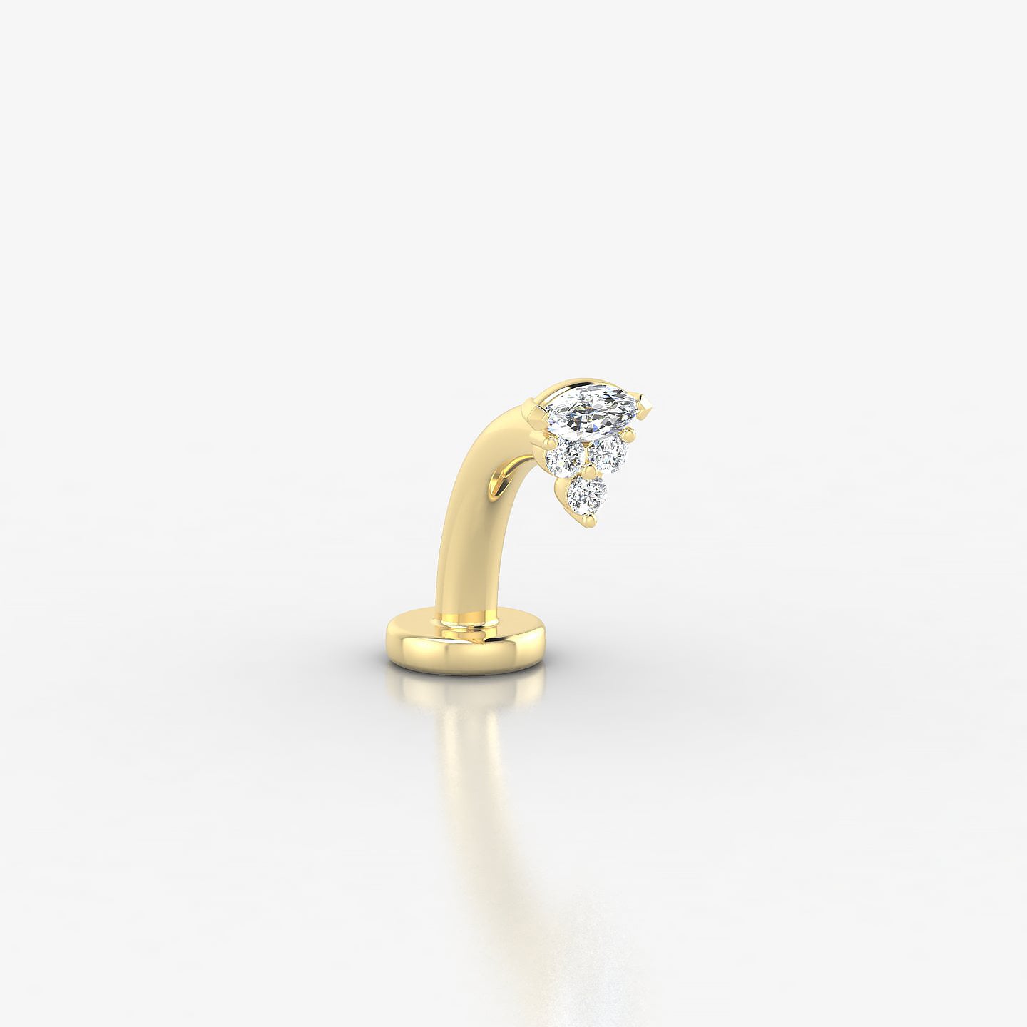 Oya | 18k Yellow Gold 4 mm 8 mm Diamond Floating Navel Piercing