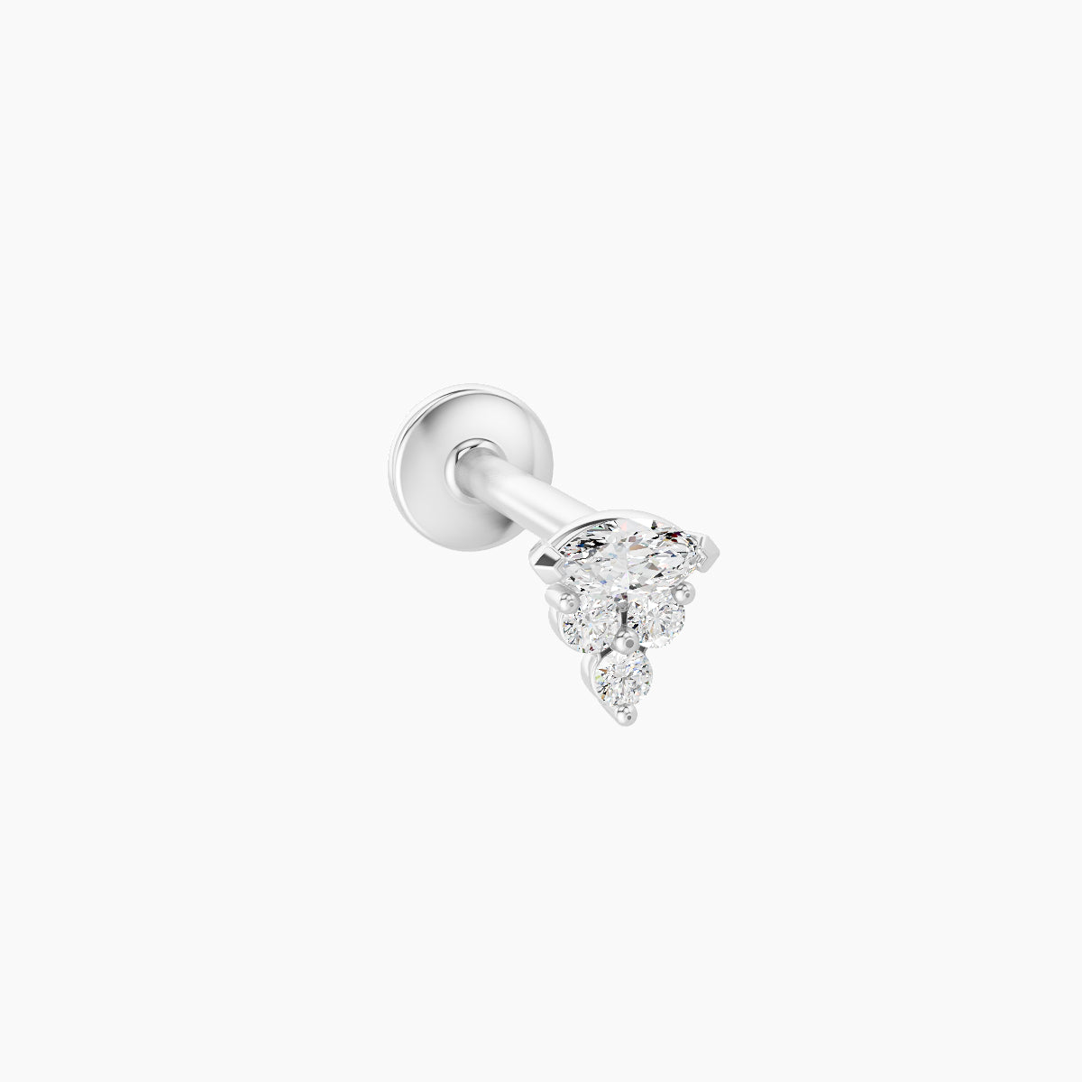Oya | 18k White Gold 4 mm 8 mm Diamond Piercing