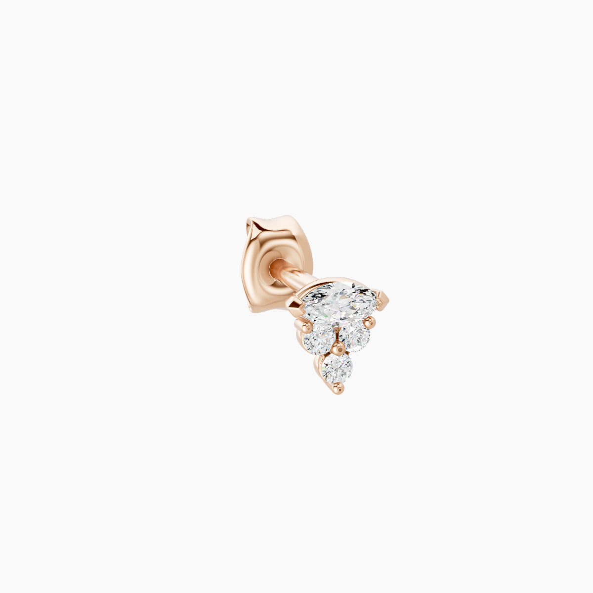 Oya | 18k Rose Gold 4 mm Diamond Earring