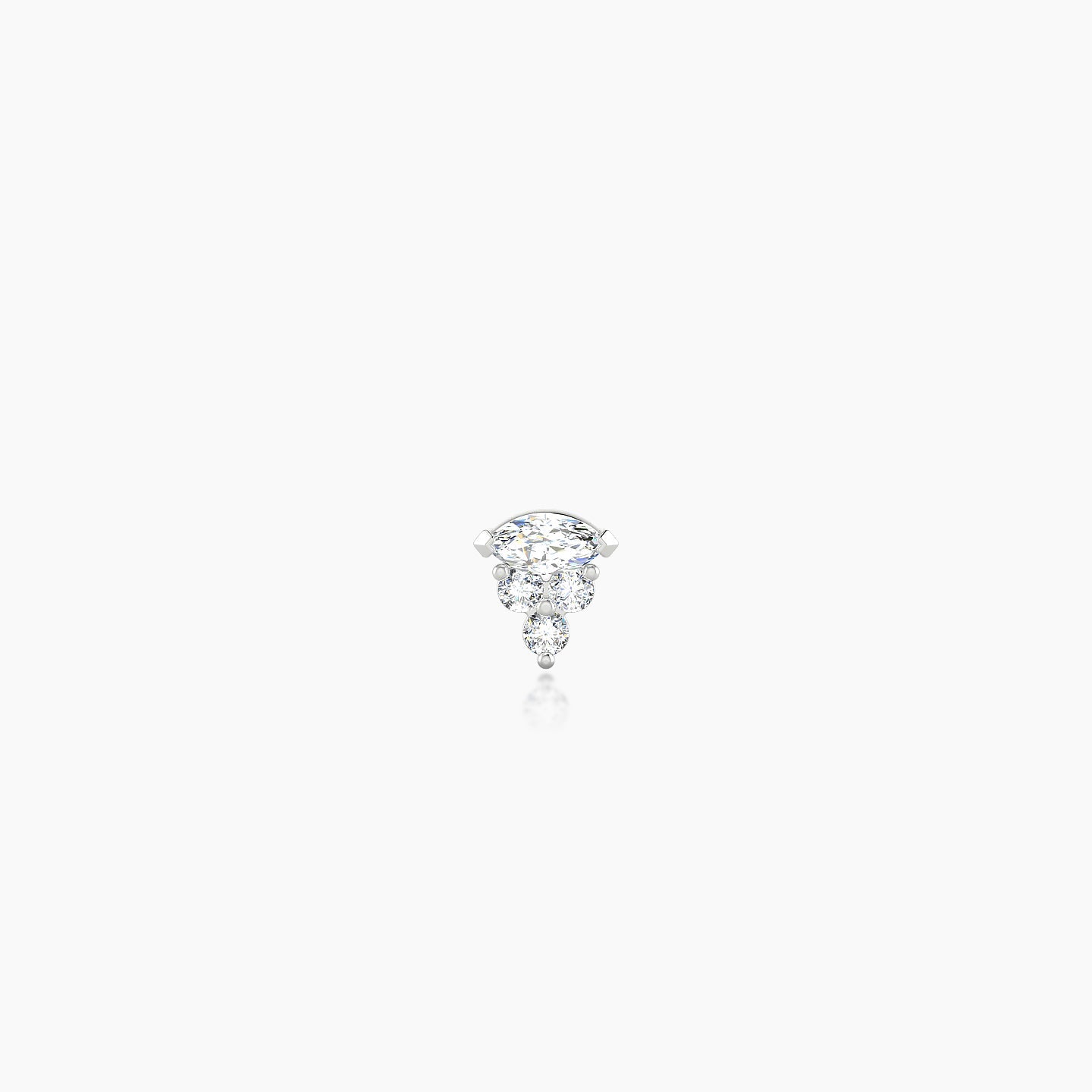 Oya | 18k White Gold 4 mm Diamond Nostril Piercing