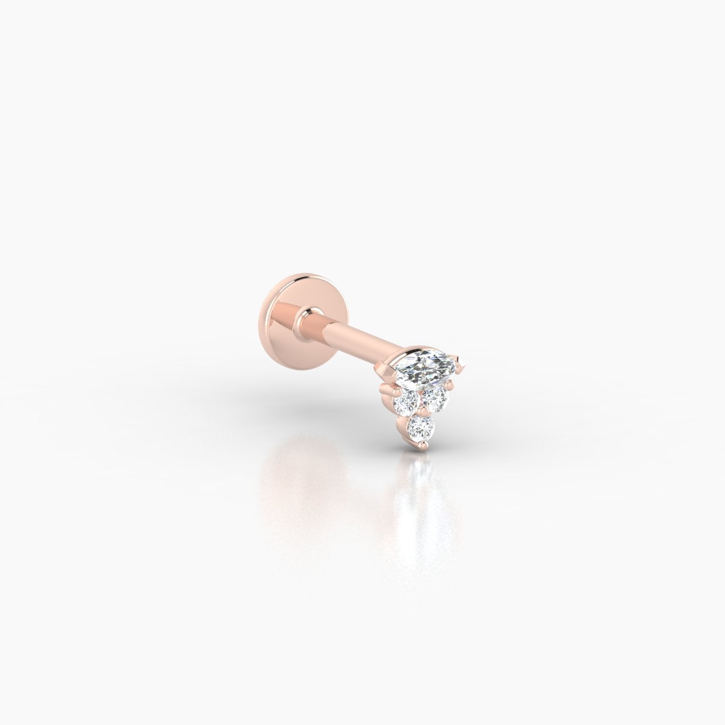 Oya | 18k Rose Gold 4 mm Diamond Earring