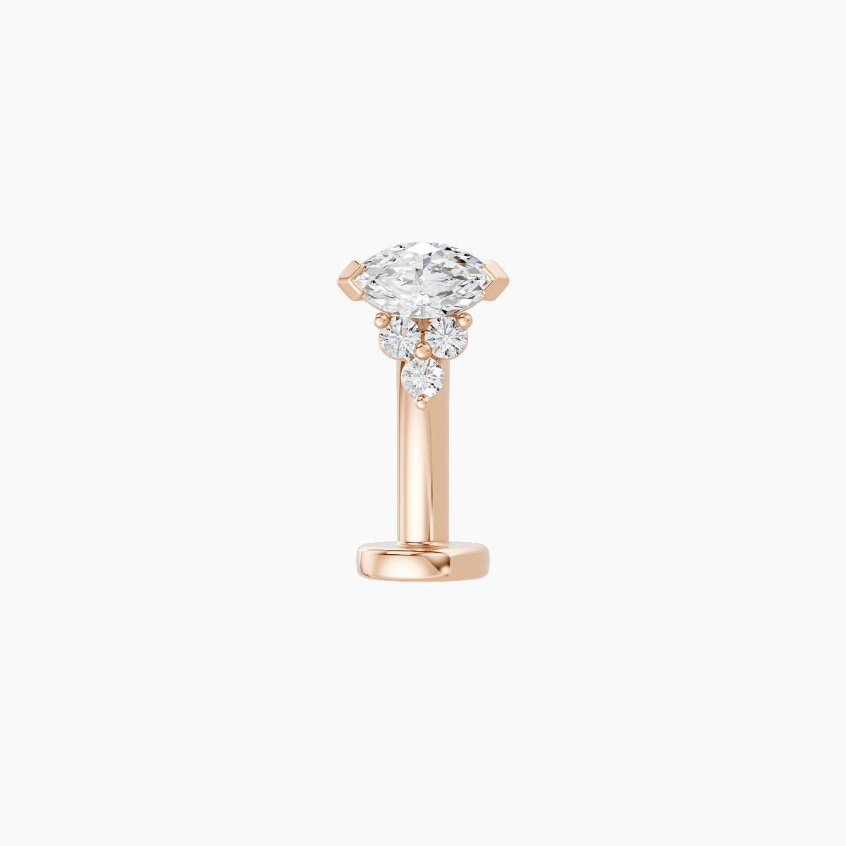 Oya | 18k Rose Gold 5 mm 10 mm Diamond Floating Navel Piercing