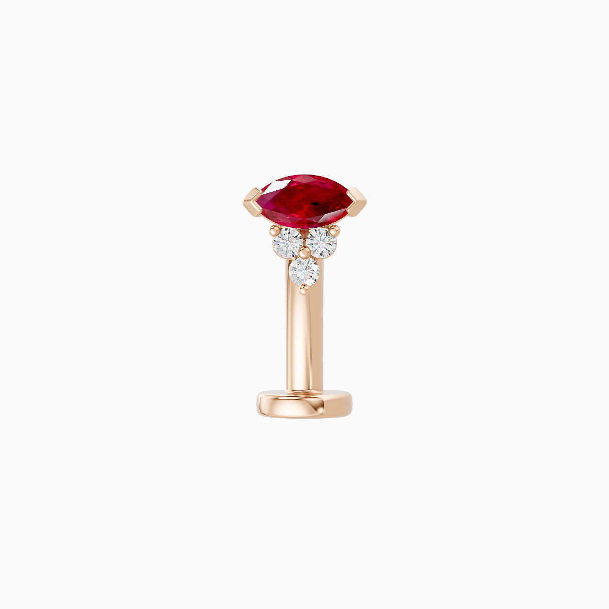 Oya | 18k Rose Gold 10 mm 5 mm Ruby & Diamond Floating Navel Piercing