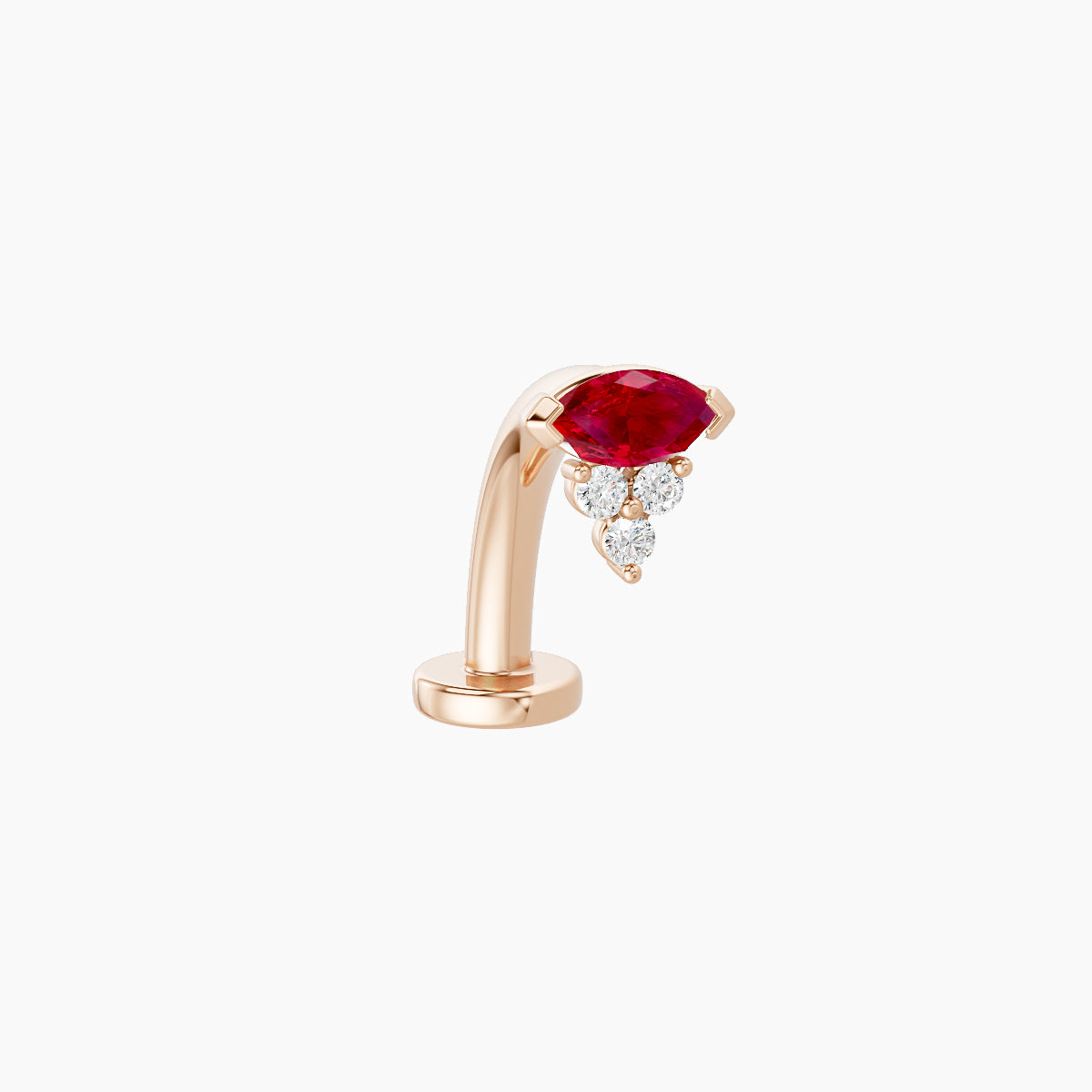 Oya | 18k Rose Gold 10 mm 5 mm Ruby & Diamond Floating Navel Piercing