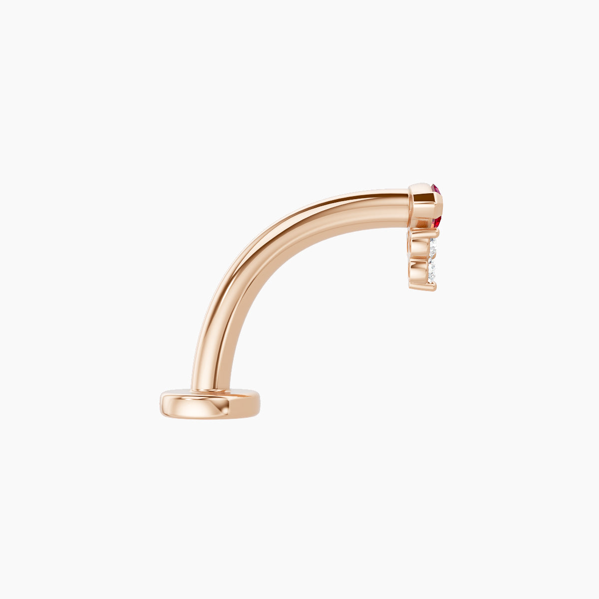 Oya | 18k Rose Gold 10 mm 5 mm Ruby & Diamond Floating Navel Piercing