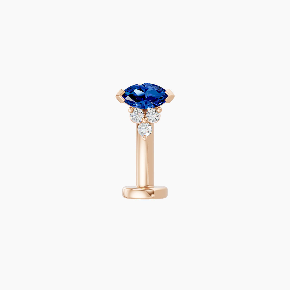 Oya | 18k Rose Gold 10 mm 5 mm Sapphire & Diamond Floating Navel Piercing