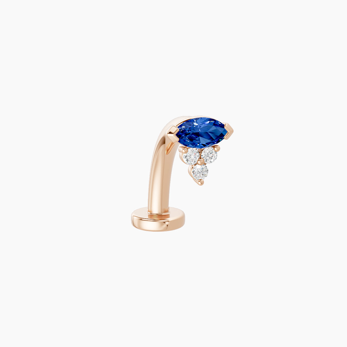 Oya | 18k Rose Gold 10 mm 5 mm Sapphire & Diamond Floating Navel Piercing