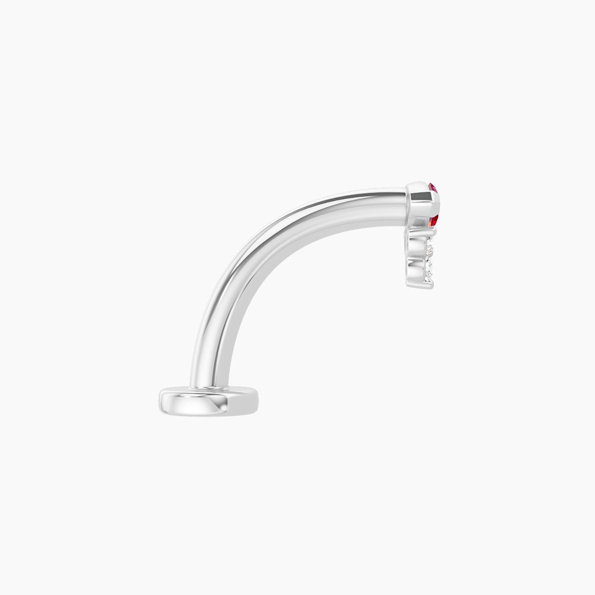 Oya | 18k White Gold 10 mm 5 mm Ruby & Diamond Floating Navel Piercing