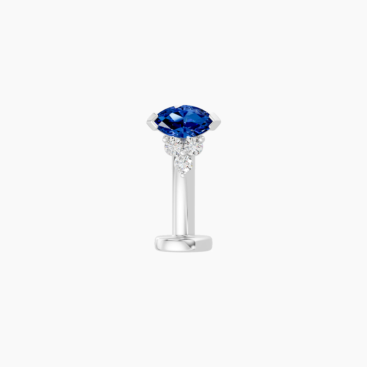 Oya | 18k White Gold 10 mm 5 mm Sapphire & Diamond Floating Navel Piercing