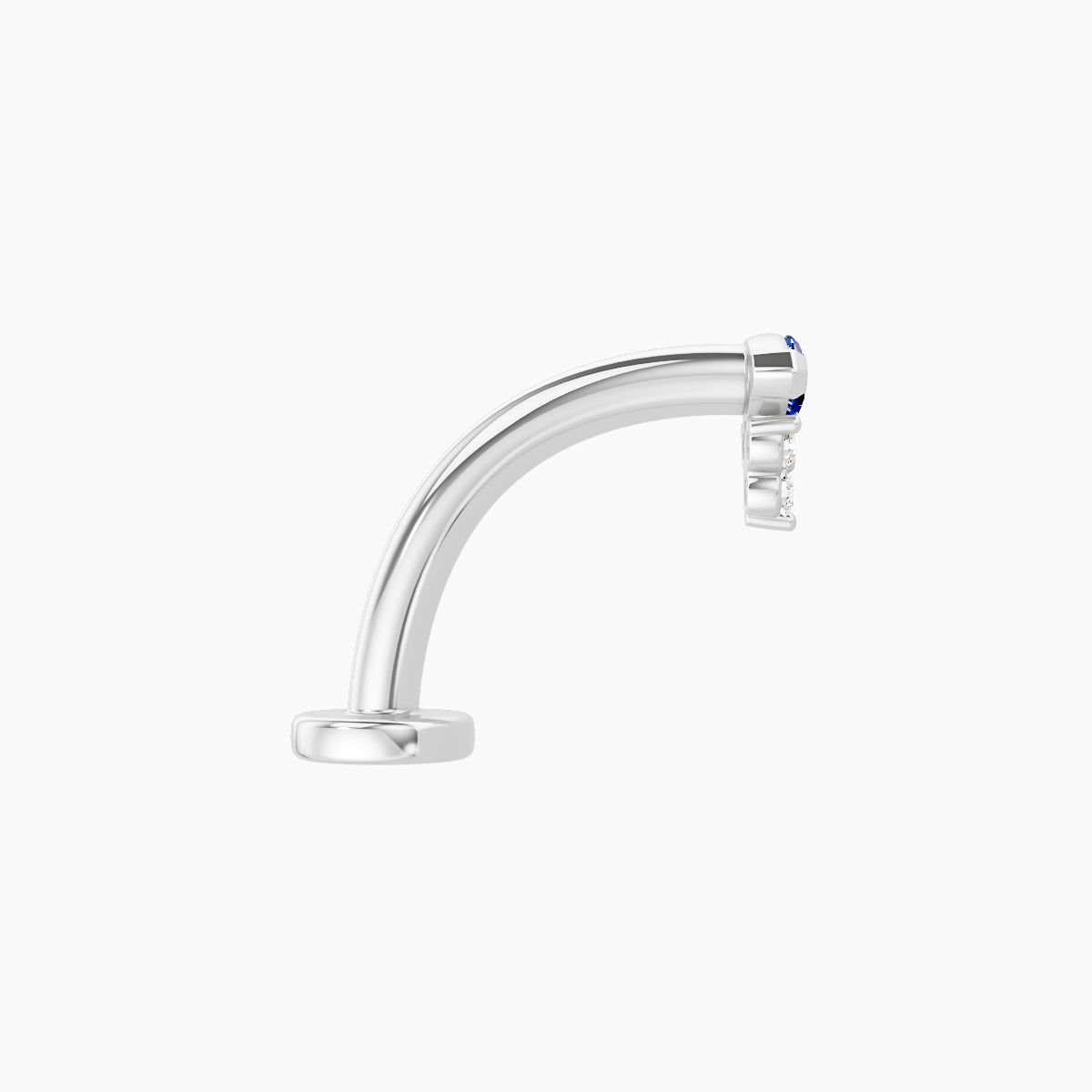 Oya | 18k White Gold 10 mm 5 mm Sapphire & Diamond Floating Navel Piercing