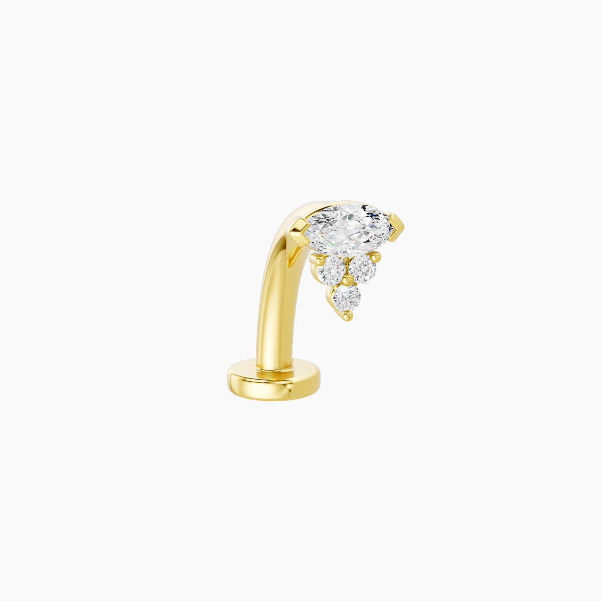 Oya | 18k Yellow Gold 5 mm 10 mm Diamond Floating Navel Piercing