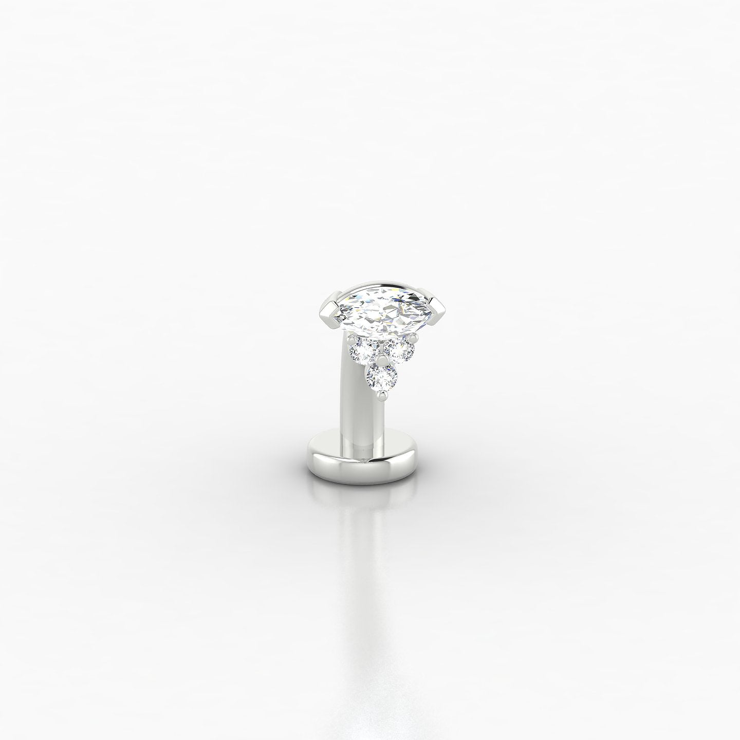 Oya | 18k White Gold 10 mm 5 mm Diamond Floating Navel Piercing