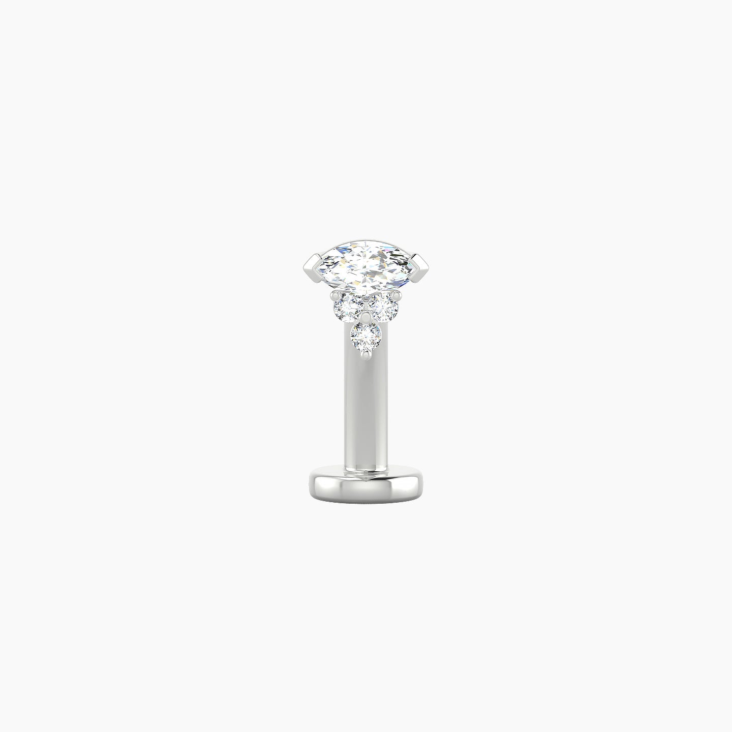 Oya | 18k White Gold 5 mm 10 mm Diamond Floating Navel Piercing