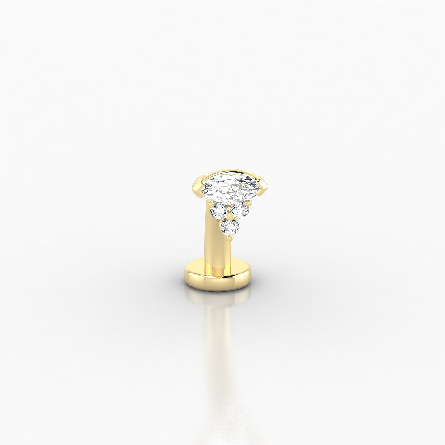 Oya | 18k Yellow Gold 10 mm 5 mm Diamond Floating Navel Piercing