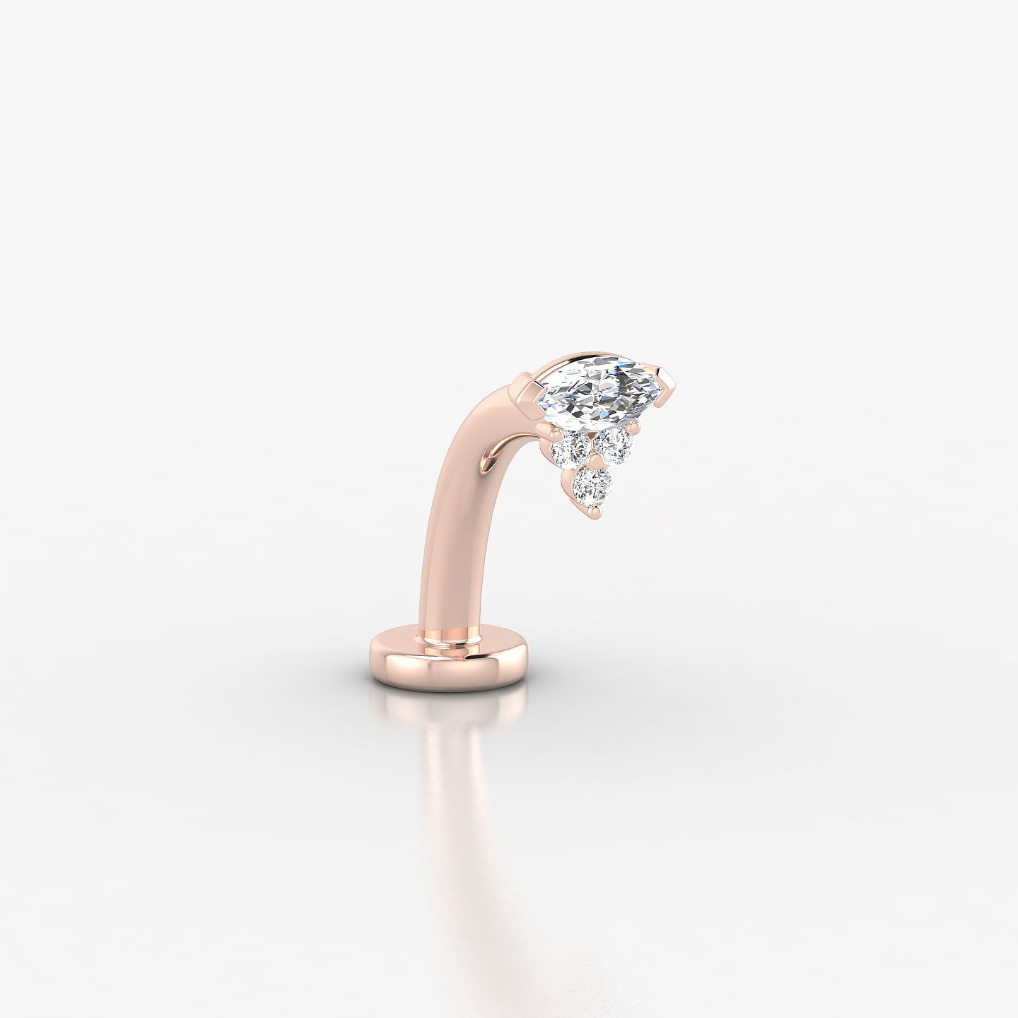 Oya | 18k Rose Gold 5 mm 10 mm Diamond Floating Navel Piercing