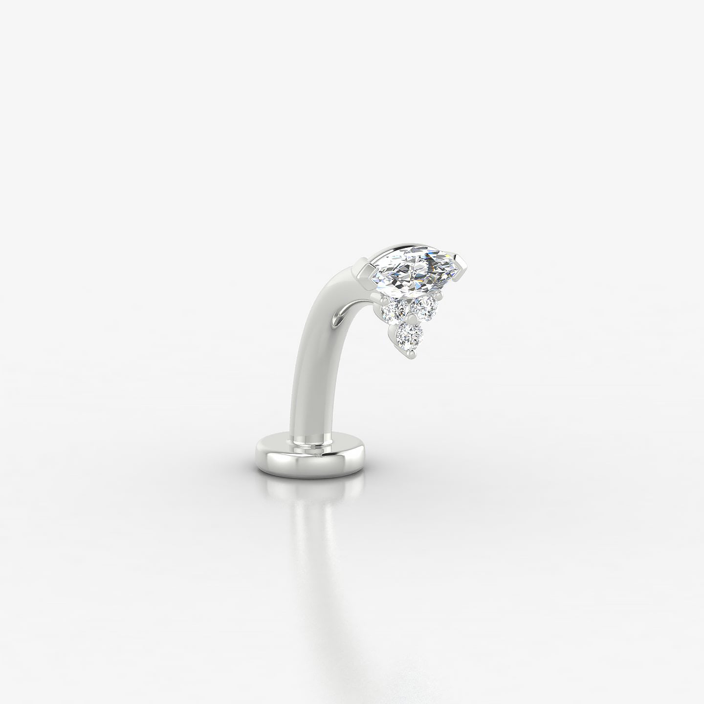 Oya | 18k White Gold 5 mm 10 mm Diamond Floating Navel Piercing