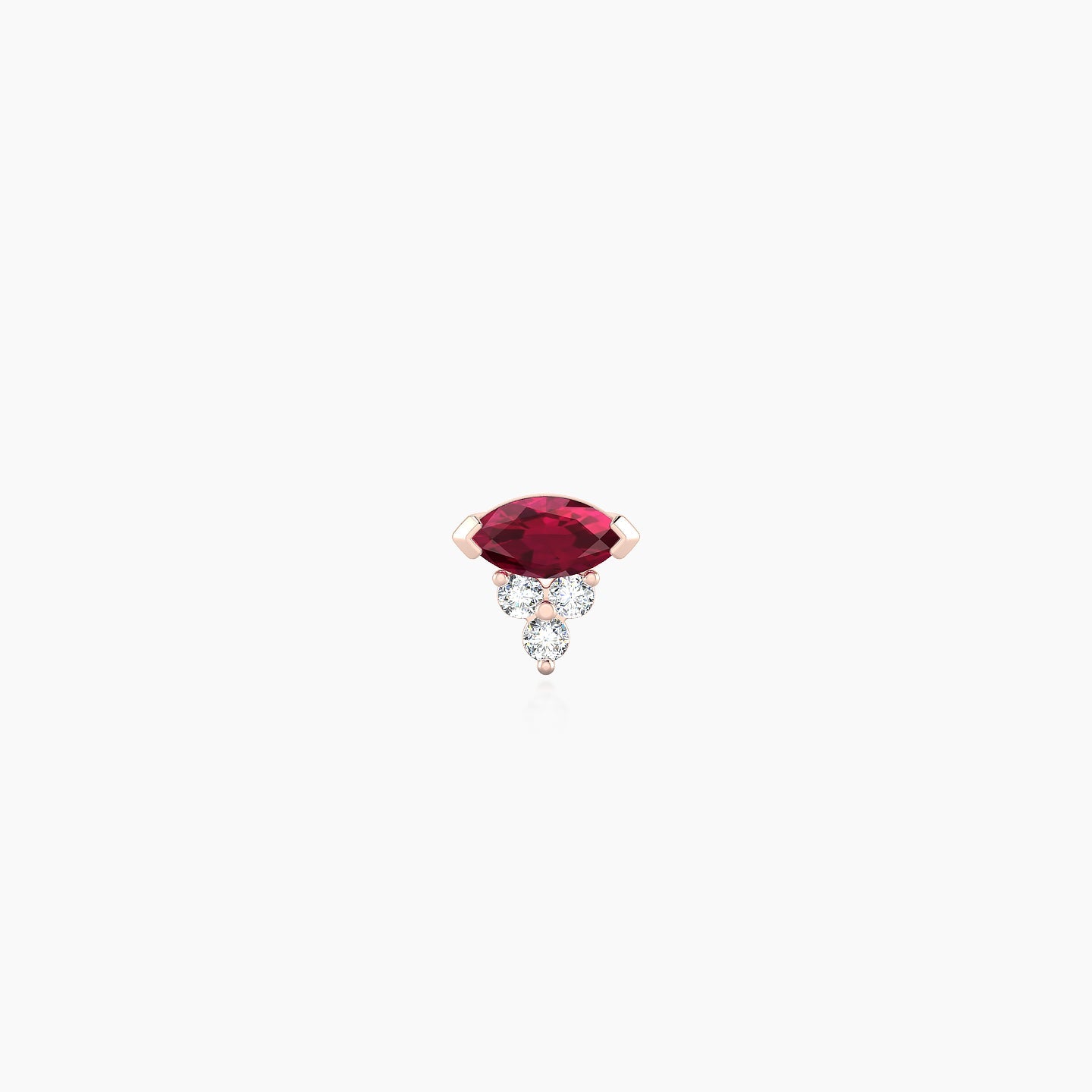 Oya | 18k Rose Gold 5 mm 5 mm Ruby & Diamond Nostril Piercing