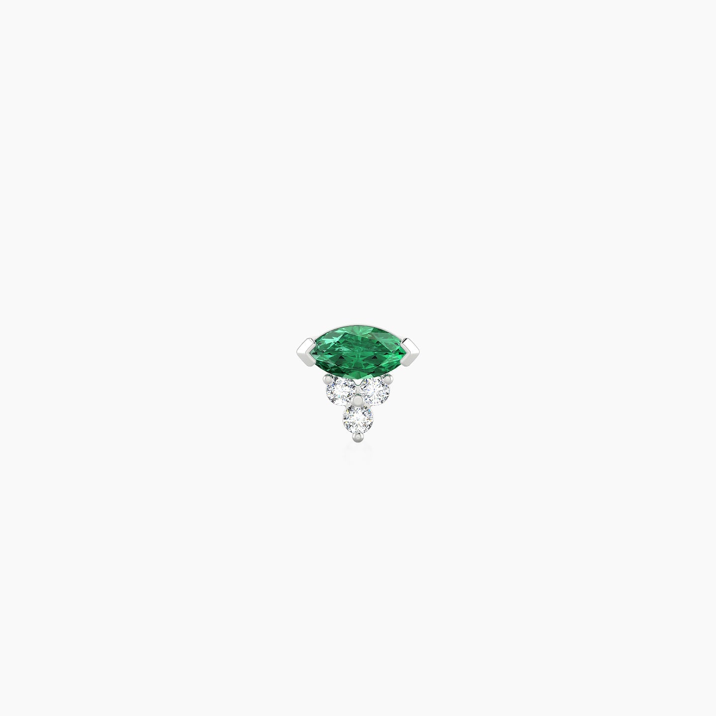 Oya | 18k White Gold 5 mm 5 mm Emerald & Diamond Nostril Piercing