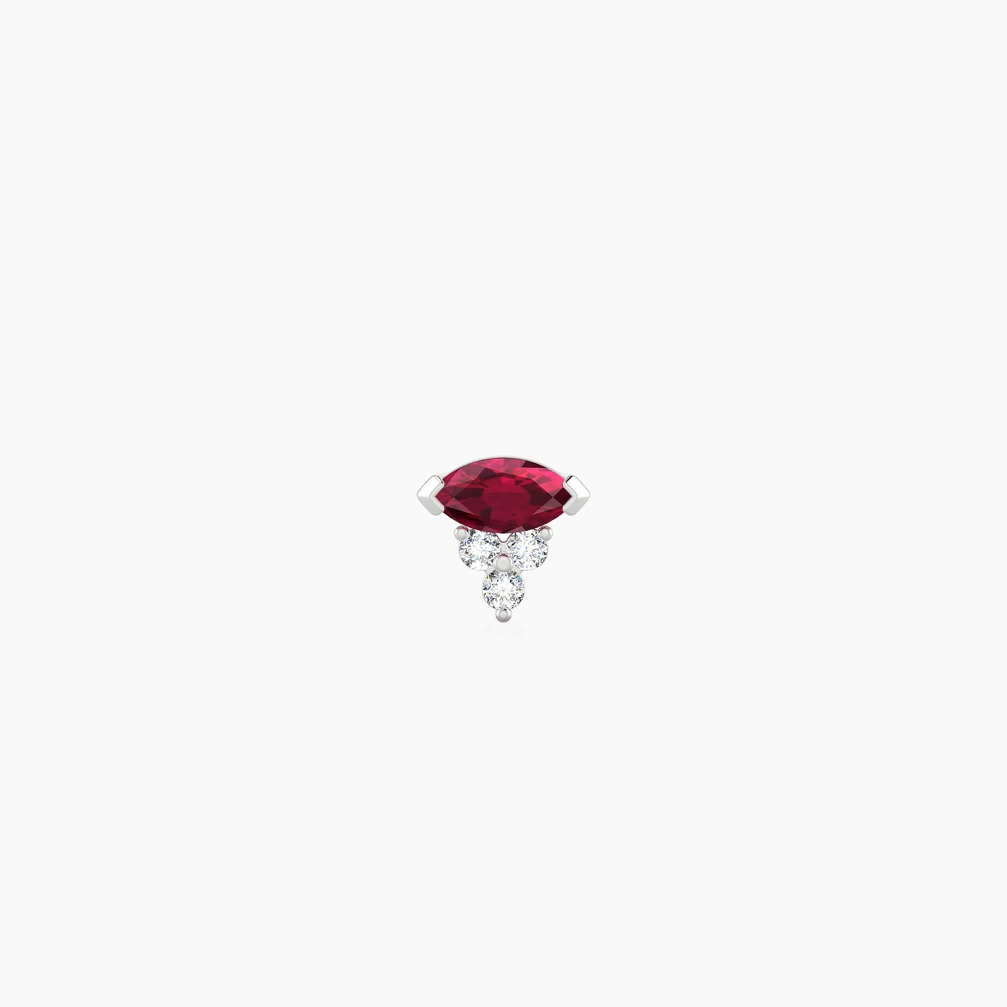 Oya | 18k White Gold 5 mm 5 mm Ruby & Diamond Nostril Piercing