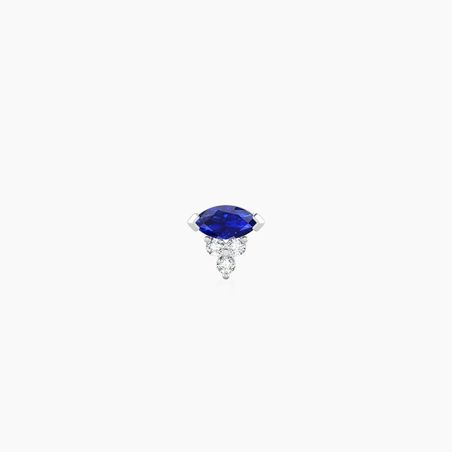 Oya | 18k White Gold 5 mm 5 mm Sapphire & Diamond Nostril Piercing