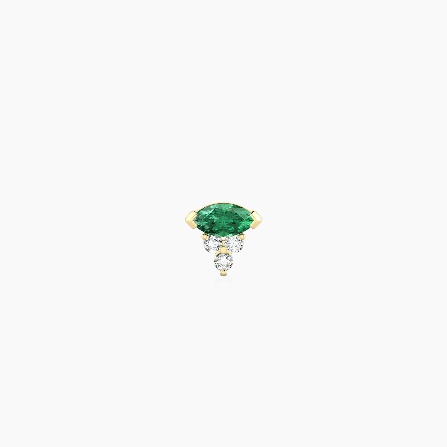 Oya | 18k Yellow Gold 5 mm 5 mm Emerald & Diamond Nostril Piercing